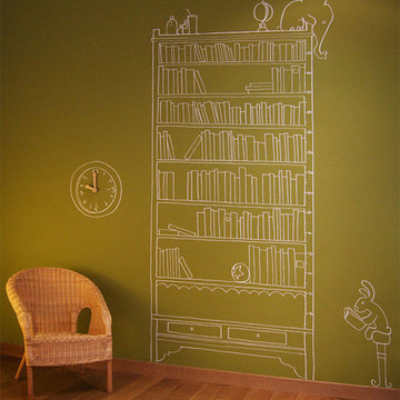 Kids Room Wall Decoration - Hand Painted Bookshelf
