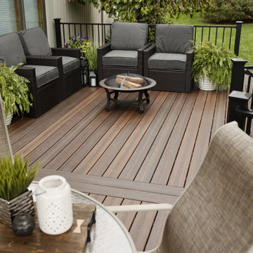 Calming Escape - Rustic Walnut Composite Decking and S110 Steel Railing