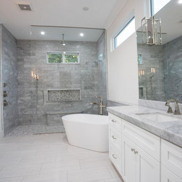 Shades Of White and Gray, Bathroom Renovation in Whittier, CA
