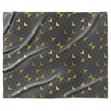 "Gold Triangles" Sherpa Blanket 60"x50"