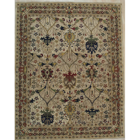 EORC Ivory Hand-Tufted Wool Morris Rug 7'9 x 9'9