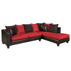 Midtown 2 Piece Sectional Set Transitional Sofas By Riverstone Victory Lane Cardinal Microfiber Sectional