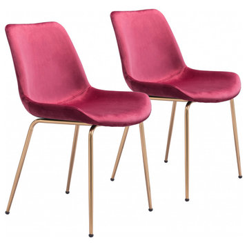 Tony Dining Chair, Set of 2 Red and Gold