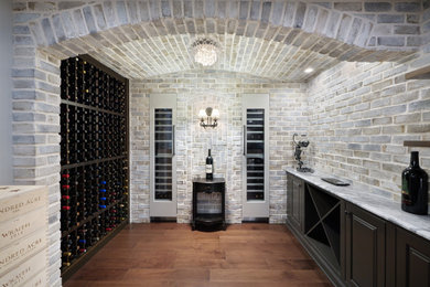 Example of a transitional wine cellar design in Cleveland