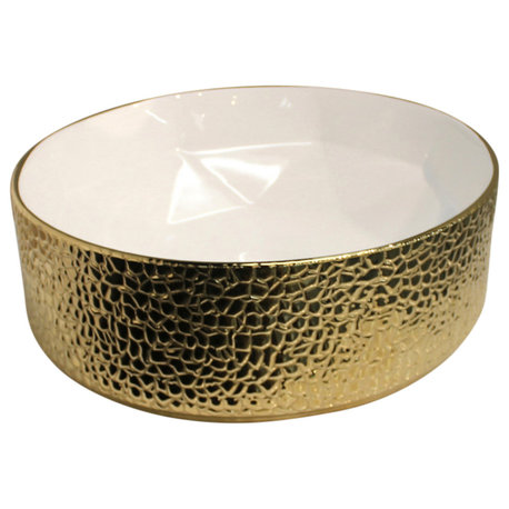 Dowell Ceramic Round Vessel Sink Gold