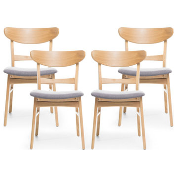 Skylar Dining Chairs, Set of 4, Dark Gray/Natural Oak