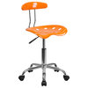 MFO Vibrant Orange and Chrome Computer Task Chair with Tractor Seat