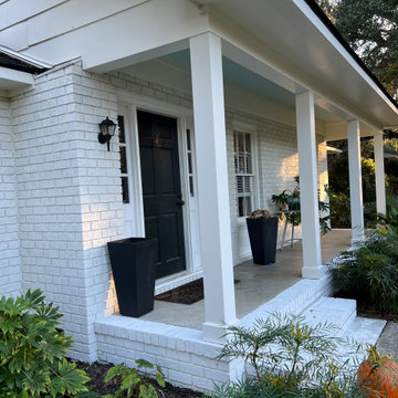 New Hardie Soffit,  New Hardie fascia and new chunkier columns add substance to 