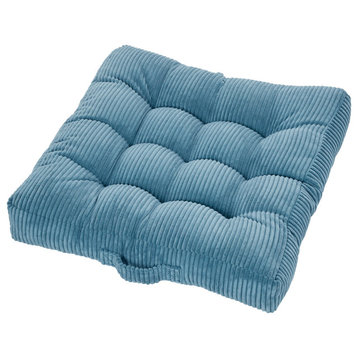 Corduroy Indoor Tufted Floor Pillow Single, Barrett Turquoise