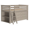 Chelsea Twin Low Loft Bed with Storage, Sand
