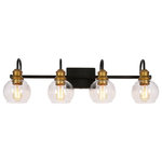 LNC - LNC -4-Light  Modern Matte Black and Antique Gold Bathroom Vanity Lighting Bar - At LNC, we always believe that Classic is the Timeless Fashion, Liveable is the essential lifestyle, and Natural is the eternal beauty. Every product is an artwork of LNC, we strive to combine timeless design aesthetics with quality, and each piece can be a lasting appeal.