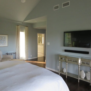 Transitional master bedroom, Austin, TX