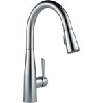 Delta - Delta Essa Single Handle Pull-Down Kitchen Faucet, Arctic Stainless, 9113-AR-DST - Delta MagnaTite Docking uses a powerful integrated magnet to pull your faucet spray wand precisely into place and hold it there so it stays docked when not in use. Delta faucets with DIAMOND Seal Technology perform like new for life with a patented design which reduces leak points, is less hassle to install and lasts twice as long as the industry standard*. Kitchen faucets with Touch-Clean  Spray Holes  allow you to easily wipe away calcium and lime build-up with the touch of a finger. You can install with confidence, knowing that Delta faucets are backed by our Lifetime Limited Warranty.  *Industry standard is based on ASME A112.18.1 of 500,000 cycles.