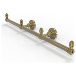 Allied Brass - Waverly Place 3 Arm Guest Towel Holder, Unlacquered Brass - This elegant wall mount towel holder adds style and convenience to any bathroom decor. The towel holder features three sections to keep a set of hand towels easily accessible around the bathroom. Ideally sized for hand towels and washcloths, the towel holder attaches securely to any wall and complements any bathroom decor ranging from modern to traditional, and all styles in between. Made from high quality solid brass materials and provided with a lifetime designer finish, this beautiful towel holder is extremely attractive yet highly functional. The guest towel holder comes with the 22.5 inch bar, two wall brackets with finials, two matching end finials, plus the hardware necessary to install the holder.