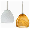 Bolla 1 Light Pendant, Satin Nickel, Incandescent, Honey Glass