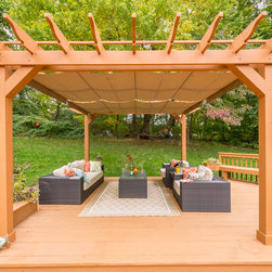 Composite Pergola with Retractable Cover - Pergolas