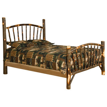 Hickory Log Sunburst Bed, All Hickory, Full