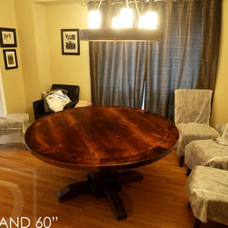 Round Reclaimed Wood Tables - Game Room And Bar Decor