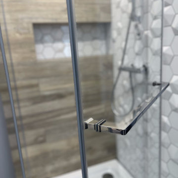 Custom Shower with Accent Wall and Niche