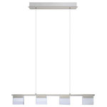 Eglo Lighting - Eglo Lighting Vicino, 59" 107.2W 4 LED Pendant, Brushed Nickel/Satin Nickel - Vicino 4-Light LED Linear Pendant - Matte Nickel FVicino 59 Inch 107.2 Matte Nickel Frosted *UL Approved: YES Energy Star Qualified: n/a ADA Certified: n/a  *Number of Lights: 4-*Wattage:26.8w Integrated LED bulb(s) *Bulb Included:Yes *Bulb Type:Integrated LED *Finish Type:Matte Nickel