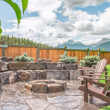 Stone Seating around Stone Fire Pit