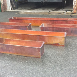 Custom burnished rustic copper flower boxes - Outdoor Pots And Planters