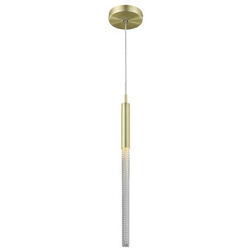 Boa 1 Light Pendant, Brushed Brass