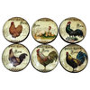 6-Piece Set French Country Chicken Rooster Cabinet Knobs
