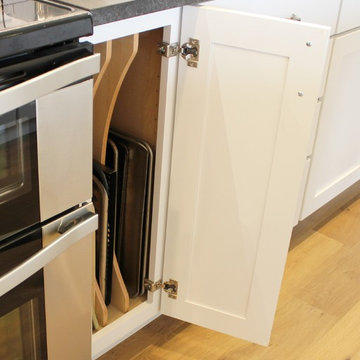 Geneseo, IL- White Painted Kitchen with Matte Black Granite and Subway Tile