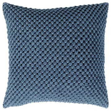 Godavari Pillow, Denim, 22"x22", Polyester Insert