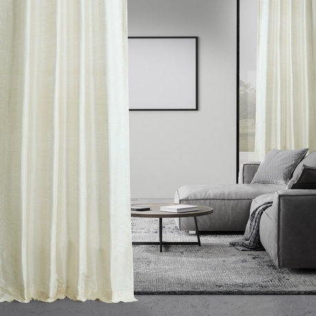 Pearl Textured Dupioni Silk Curtain Single Panel, 50"x96"