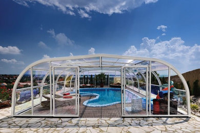 White Canada swimming pool enclosure by Abri Design Cover