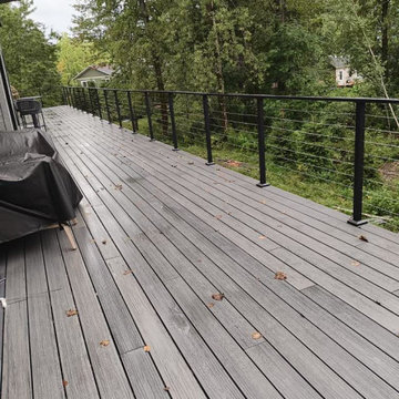 Top mounted aluminum post cable railing project in Quebec, Canada
