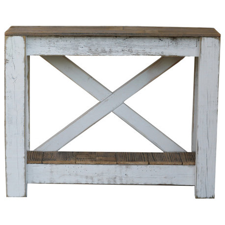 White Combo X Back Console, 36''