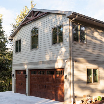Garage with Second Floor Addition and Home Remodel