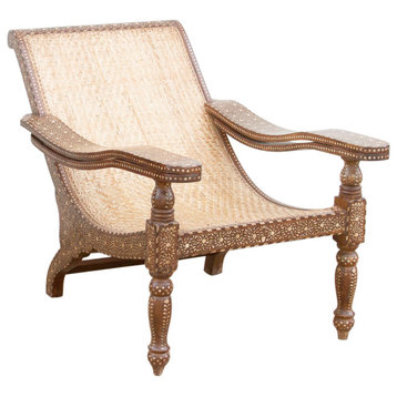 Rare Large Inlay Plantation Chair