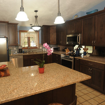 Open plan with cathedral ceiling