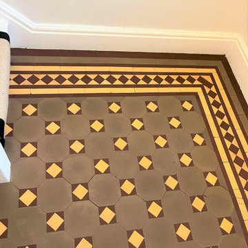 Late Victorian Tiled Hallway Floor Impacted by Subsidence Renovated in Cartmel