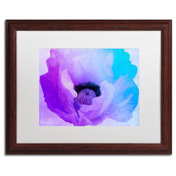 Color Bakery 'Poppy Gradient IV' Art, Wood Frame, White Matte, 20"x16"
