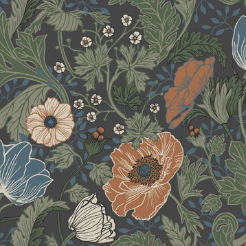 Anemone Multicolor Floral Wallpaper Sample