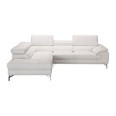 Left Facing Leather Sectional Sofas Houzz Jnm Furniture Nila Premium Leather Sectional Sofa White Left Hand Facing Chaise