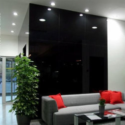 Black back painted glass wall covering - Home Decor