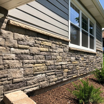 vinyl siding and stone