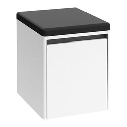 Vivia Stool On Casters Glossy White - Bathroom Fixtures