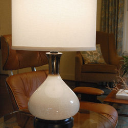 US Made Cordless Table Lamps - Bartlett Ivory and Metallic Bronze - Table Lamps