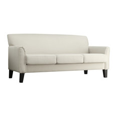 Ava Contemporary Sofa, Off-White Linen