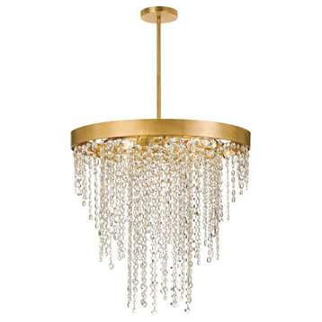 Crystorama WIN-616-GA-CL-MWP 6 Light Chandelier in Antique Gold