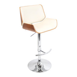 Santi Bar Stool - WALNUT/CREAM - Bar Stools And Counter Stools