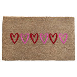 Nickel Deigns - Love Hearts Valentine's Door Mat 18" x 30" Pink and Red - Our Love Hearts Valentine's Door Mat is the perfect way to create an inviting and charming entry way or makes a great housewarming gift! Standard size, 18" x 30" inches to fit most doors. Extra durable, thick vinyl backing keeps the door mat in place when used.