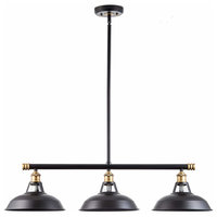 3 Lights Pendant Light Kitchen Island Light Black Antique Brass